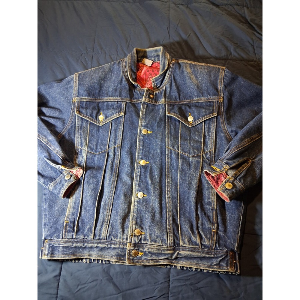 Vintage Jordache Denim Jacket Womens Medium M Paisley Lined 80s Cowgirl‎ Western